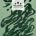 Camouflage seamless pattern. Trendy style camo, repeat print. Vector illustration. Military army green hunting Royalty Free Stock Photo