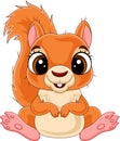 Cartoon funny little squirrel sitting