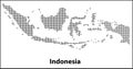 Vector halftone Dotted map of Indonesia country