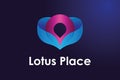Lotus place logo design premium vector Royalty Free Stock Photo