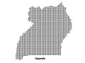 Vector halftone Dotted map of Uganda country