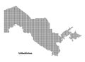 Vector halftone Dotted map of Uzbekistan country