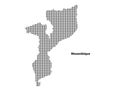 Vector halftone Dotted map of Mozambique country