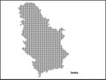 Vector halftone Dotted map of Serbia country