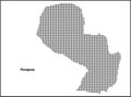 Vector halftone Dotted map of Paraguay country Royalty Free Stock Photo