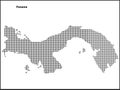 Vector halftone Dotted map of Panama country