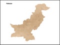 Old vintage paper textured map of Pakistan Country Royalty Free Stock Photo