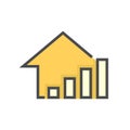 House price or value increase vector icon. 64x64 pixel. Royalty Free Stock Photo