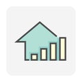 House price or value increase vector icon. 64x64 pixel. Royalty Free Stock Photo