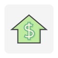 House price or value vector icon design. 64x64 pixel. Royalty Free Stock Photo