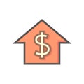 House price or value vector icon design. 64x64 pixel. Royalty Free Stock Photo