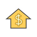 House price or value vector icon design. 64x64 pixel. Royalty Free Stock Photo