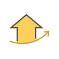 House price or value increase vector icon. 64x64 px. Royalty Free Stock Photo