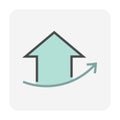 House price or value increase vector icon. 64x64 px. Royalty Free Stock Photo