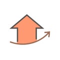 House price or value increase vector icon. 64x64 px. Royalty Free Stock Photo