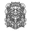 Oni mecha vintage mascot logo Royalty Free Stock Photo