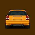 Yellow back car vector illustration