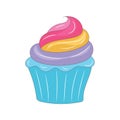 Simple Cupcake vector illustration with flat design