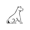 Leoa female line zoo wild animal lioness line logo Royalty Free Stock Photo