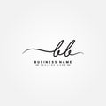 Initial Letter BB Logo - Handwritten Signature Style Logo