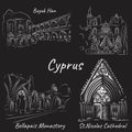 Collection Outline drawing of Cyprus Landmarks.
