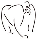 gorilla line art animal vector illustration transparent background Royalty Free Stock Photo