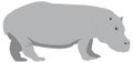 grey hippo animal vector illustration transparent background