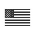 Accurate American Flag vector. Black and white flat design.