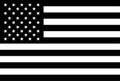 Accurate American Flag vector. Black and white flat design.