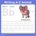 Illustrator of writing a - z animal b baboon Royalty Free Stock Photo