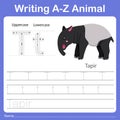 Illustrator of writing a - z animal t tapir Royalty Free Stock Photo