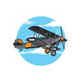 Vintage Airplane vector illustration in retro colors