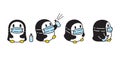 Penguin vector icon covid-19 face mask bird logo cartoon character alcohol illustration symbol graphic doodle design