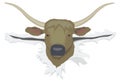longhorn head face animal vector illustration transparent background