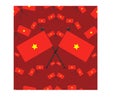 Vector Illustration of Vietnam Pattern Flags