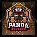 Panda samurai mascot. esport logo design