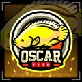 Oscar fish mascot. esport logo design Royalty Free Stock Photo