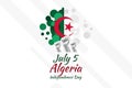 Fifth of July. Independence Day of Algeria vector illustration.