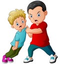 Illustration of a boy bullying little kid