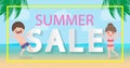 Summer Sale design template website banner, Sale promotional material for social media, poster, email, newsletter, ad, leaflet Royalty Free Stock Photo