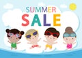Summer Sale design template website banner, Sale promotional material for social media, poster, email, newsletter, ad, leaflet Royalty Free Stock Photo