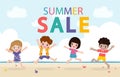 Summer Sale design template website banner, Sale promotional material for social media, poster, email, newsletter, ad, leaflet Royalty Free Stock Photo