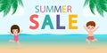 Summer Sale design template website banner, Sale promotional material for social media, poster, email, newsletter, ad, leaflet Royalty Free Stock Photo