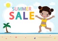 Summer Sale design template website banner, Sale promotional material for social media, poster, email, newsletter, ad, leaflet Royalty Free Stock Photo