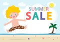 Summer Sale design template website banner, Sale promotional material for social media, poster, email, newsletter, ad, leaflet Royalty Free Stock Photo