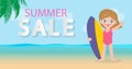 Summer Sale design template website banner, Sale promotional material for social media, poster, email, newsletter, ad, leaflet Royalty Free Stock Photo