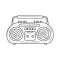 Mini Compo Radio cassette player with Hand drawn vector illustration