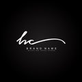 Initial Letter HC Logo - Handwritten Signature Logo