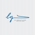Initial Letter LG Logo - Handwritten Signature Style Logo