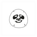 Doodle outline sheet mask panda isolated vector illustration